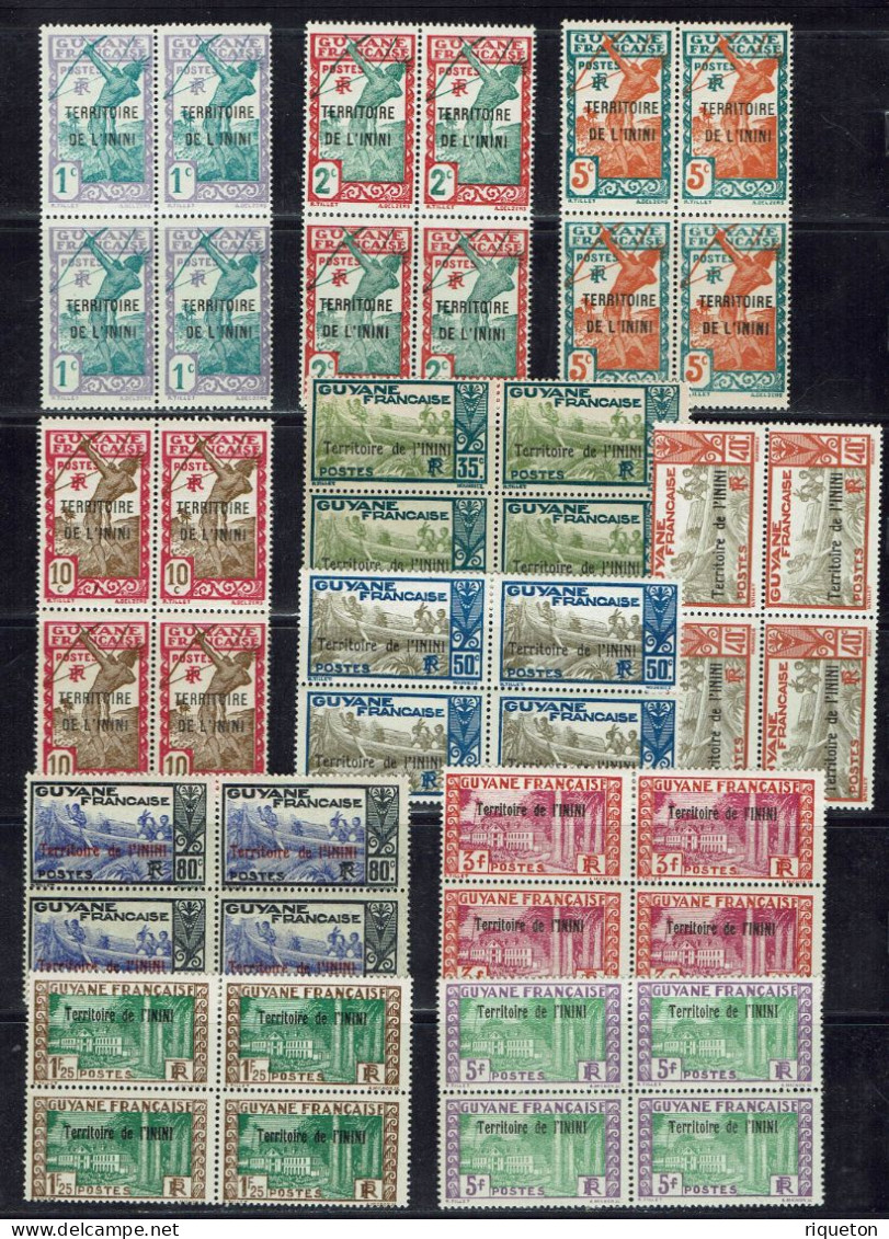 Inini. N° 1 - 2 - 4 - 5 - 10 - 11 - 12 - 16 - 20 - 25 - 26 En Blocs De 4 Neufs ** - Unused Stamps