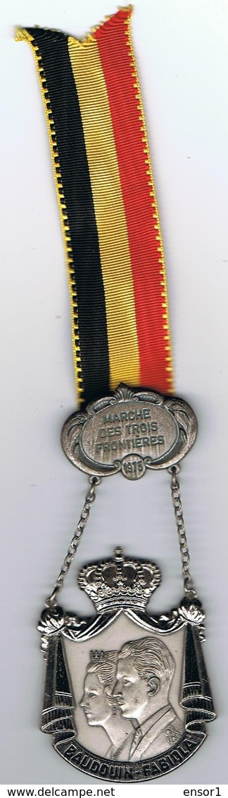 België 1975 Sport Medaille Vorst Boudouin Fabiola Trois Frontières - Turistici