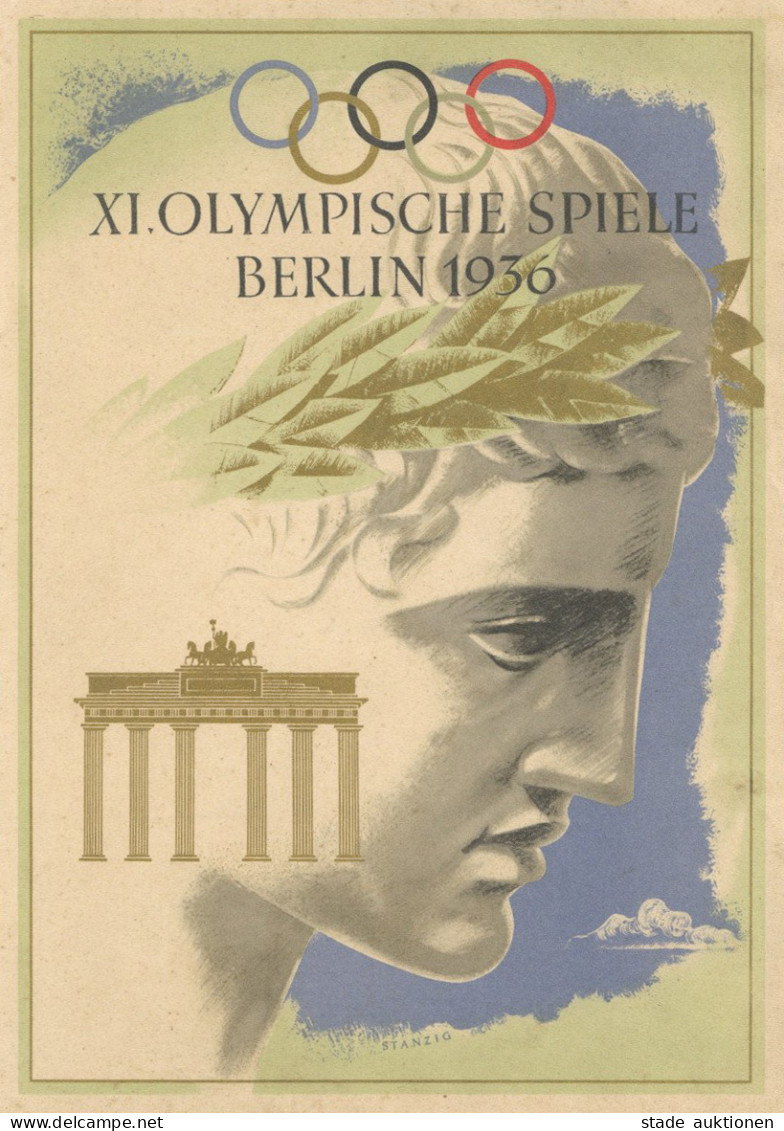 Schmucktelegramm WK II Berlin Olympische Spiele 1936Katalog Nr. 25 C187 LX 13 Erasmusdruck 04.08.1936 I-II - Weltkrieg 1939-45