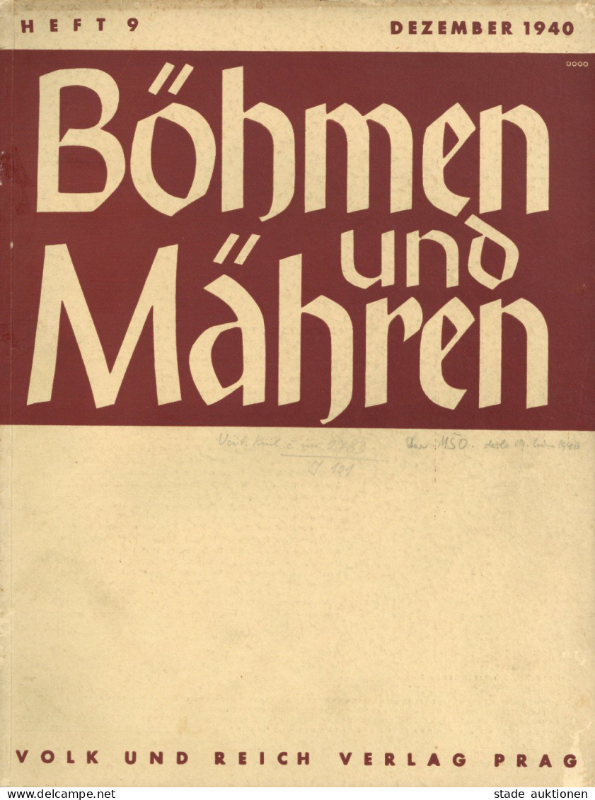 Buch WK II Böhmen Und Mähren Heft 9 Dezember 1940 Von Staatssekretär Und SS-Gruppenführer Frank, Hermann, Verlag Volk Un - 1939-45