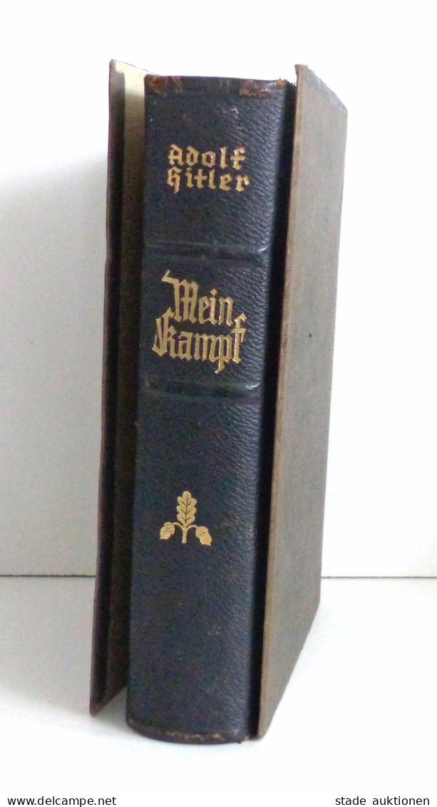 Buch WK II Hitler Mein Kampf Hochzeitsausgabe Zwei Bände In Einem Band 234.-238. Auflage Halbleder (Gebrauchsspuren) - Guerre 1939-45