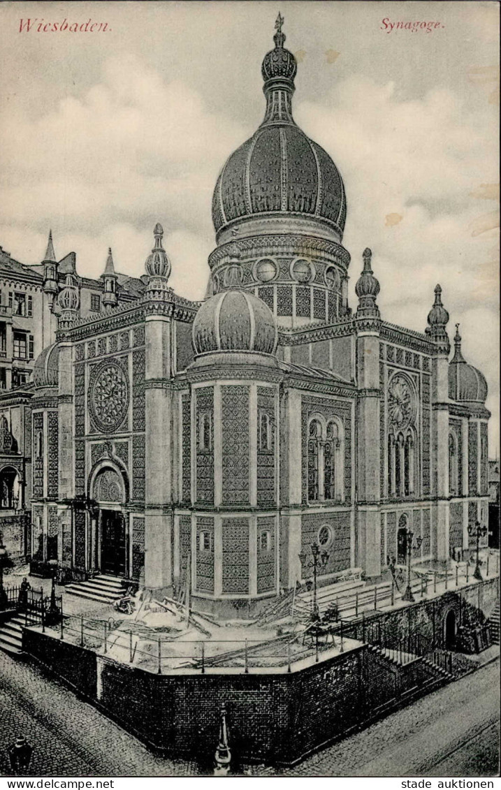 Synagoge Wiesbaden I-II (fleckig) Synagogue - War 1939-45