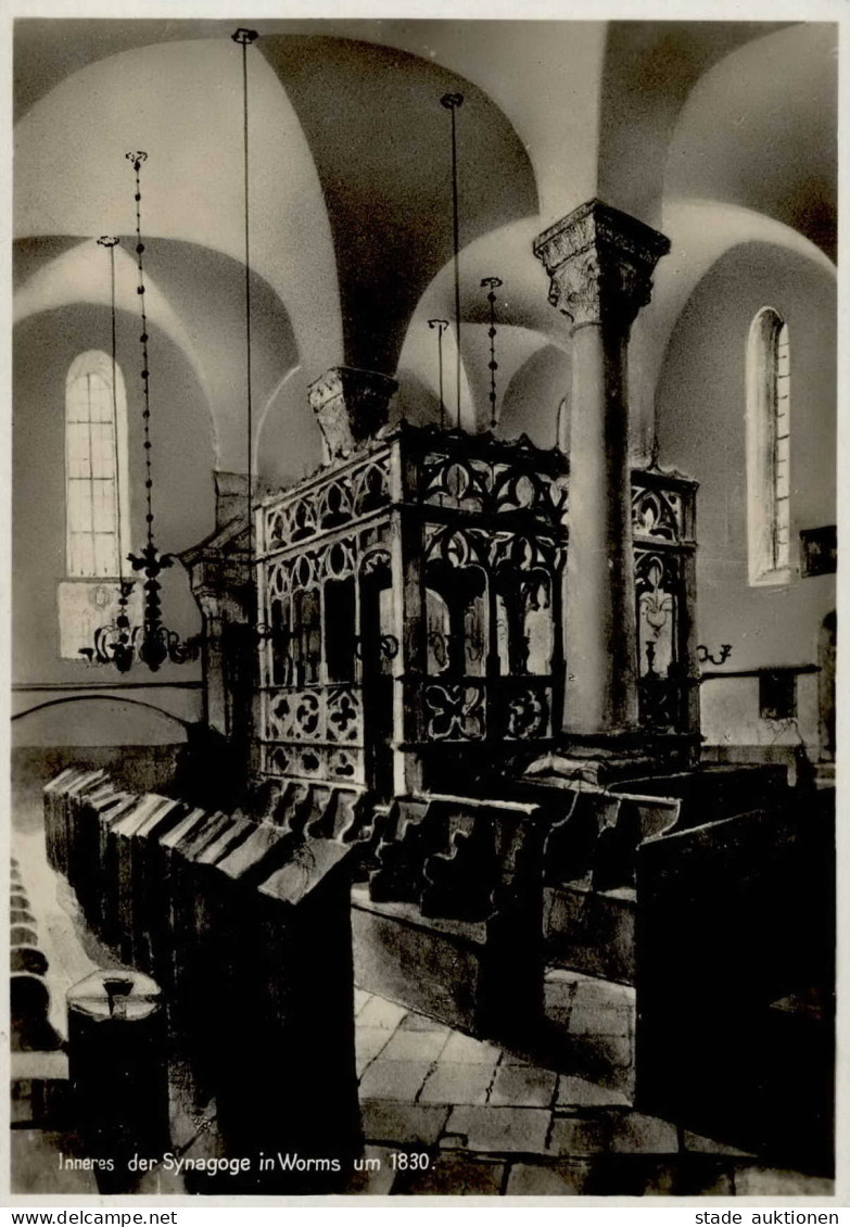 Synagoge Worms Innenansicht I-II Synagogue - Weltkrieg 1939-45