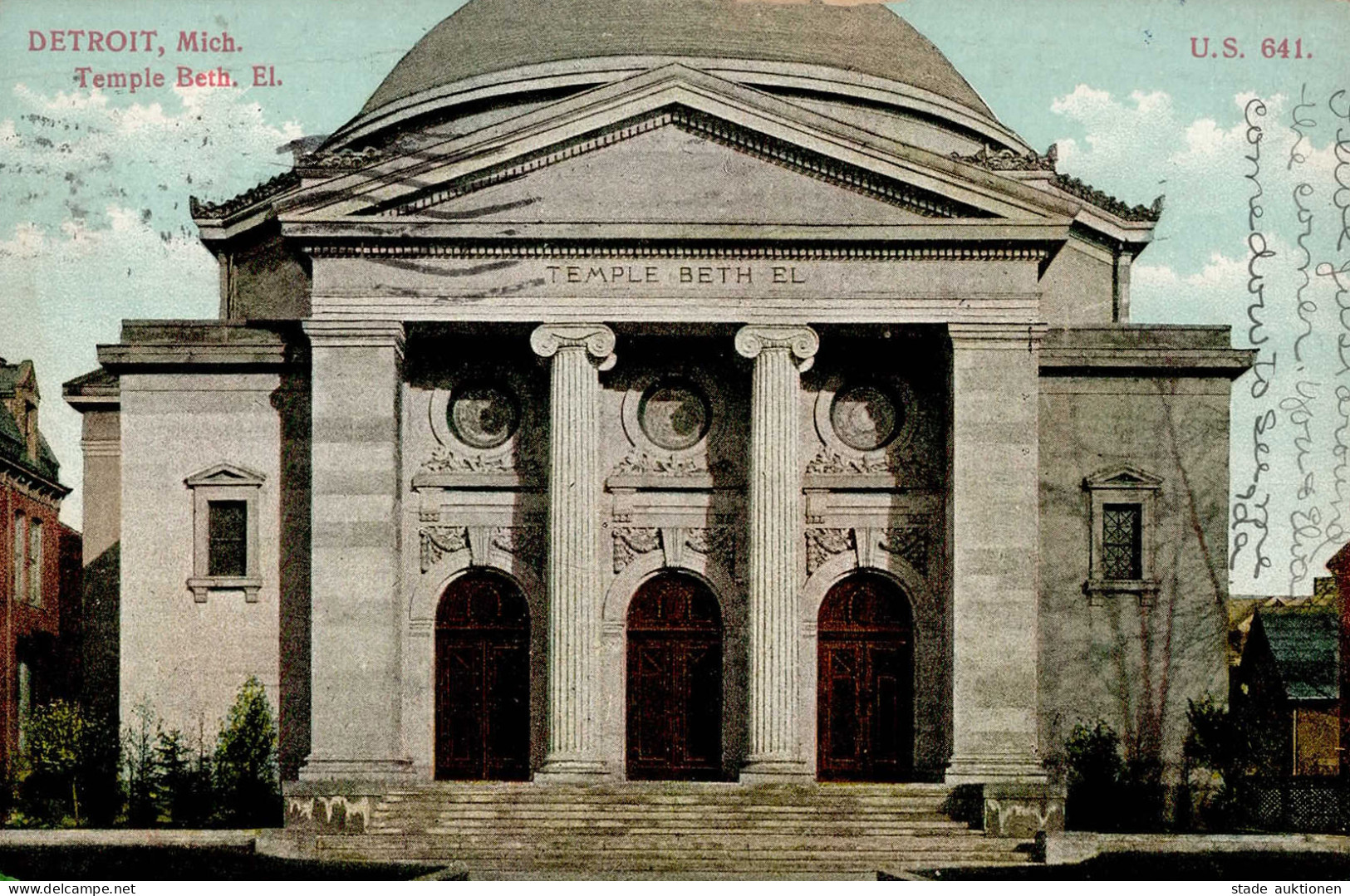 Synagoge Detroit Mich. II (Ränder Abgestossen) Synagogue - Guerre 1939-45