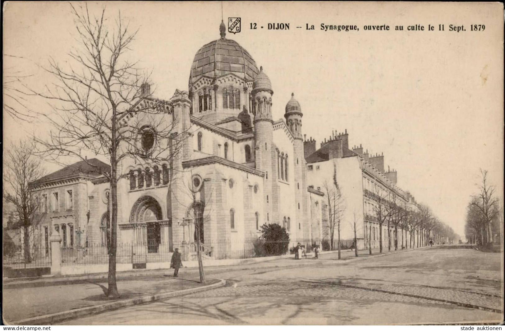 Synagoge Dijon Frankreich I-II (Klebereste RS) Synagogue - Weltkrieg 1939-45