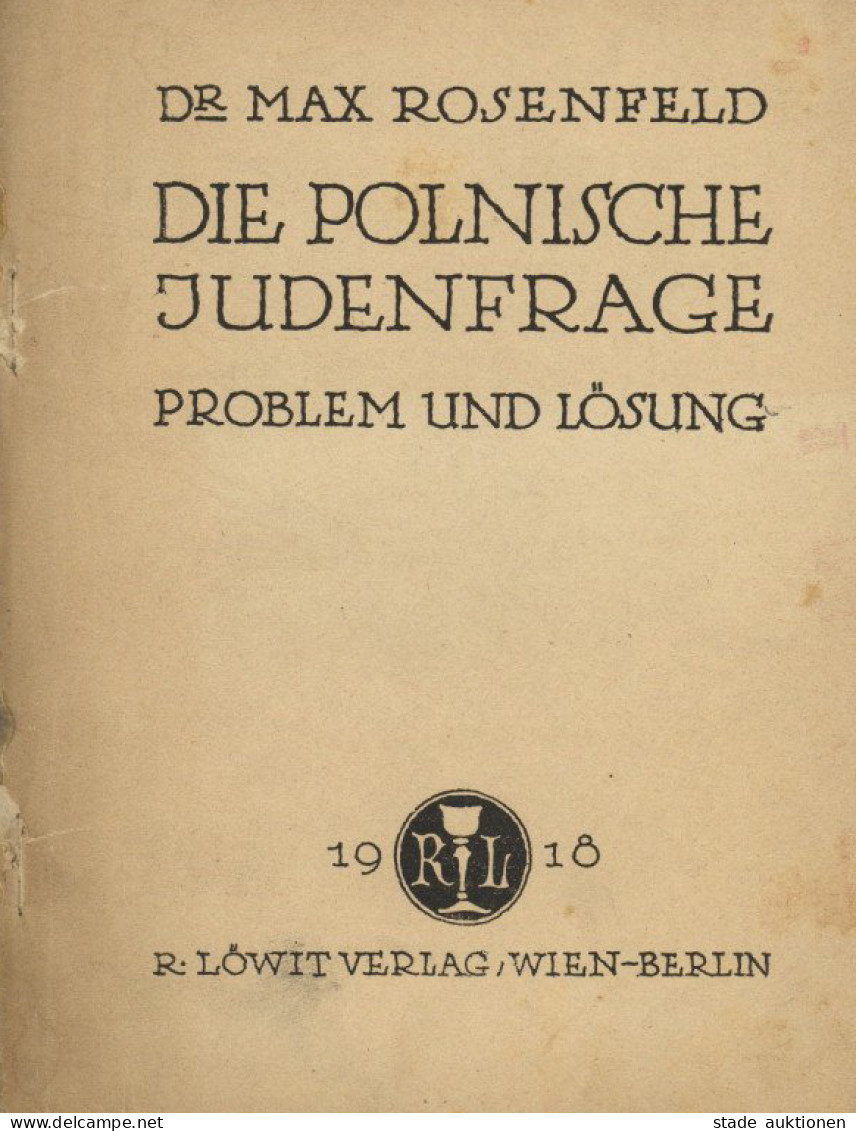 Judaika Buch Die Polnische Judenfrage Von Dr. Rosenfeld, Max 1918, Verlag Löwit Wien, 266 S. II Judaisme - Jewish