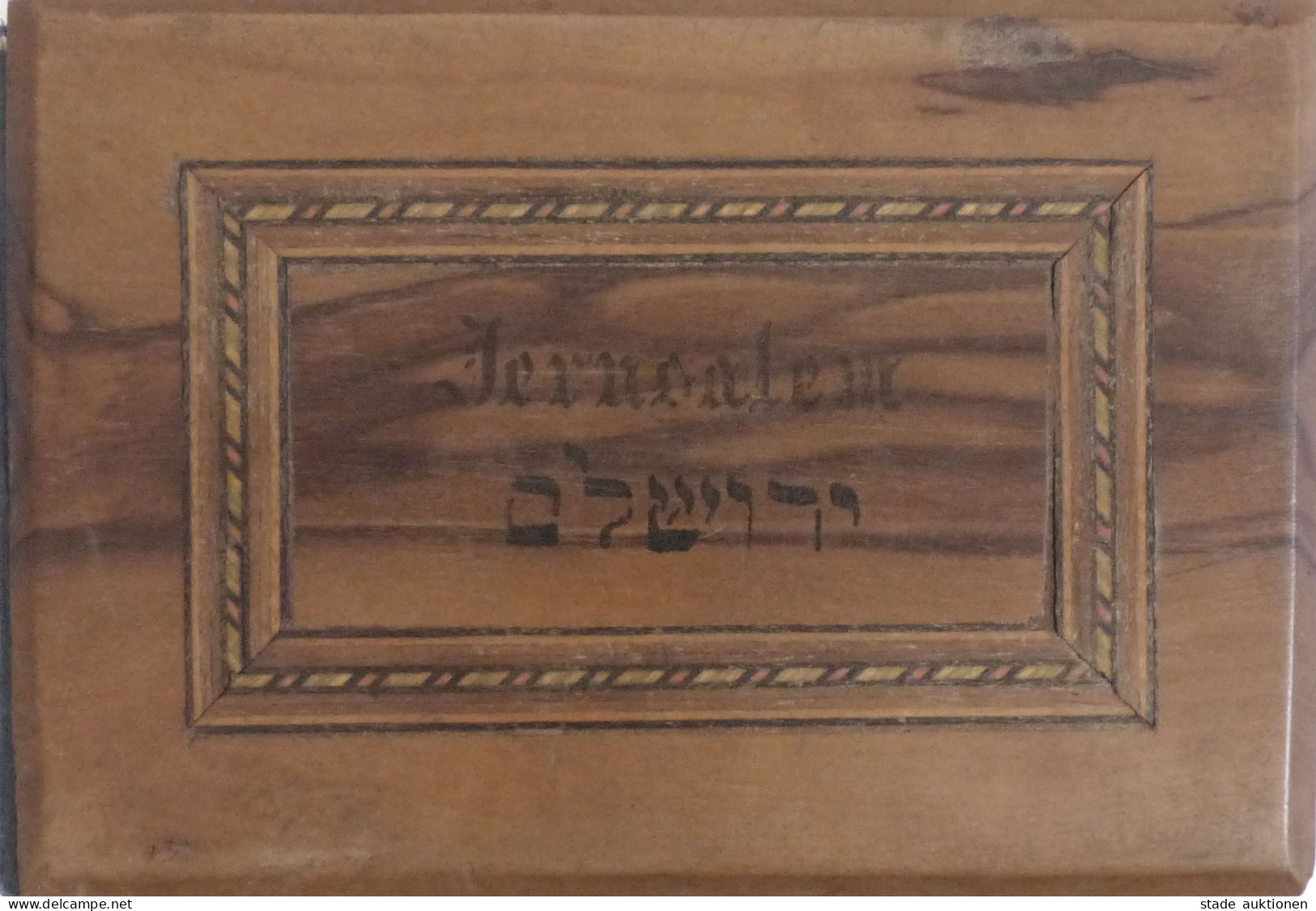 Judaika Jerusalem - Blumen Aus Dem Heiligen Land. Album Im Olivenholz-Einband Mit 12 Getrockneten Blumen Ca. 1900 Format - Judaika