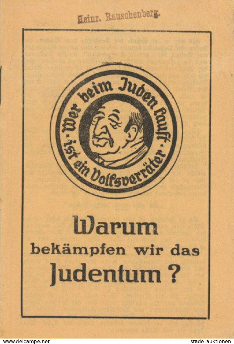Judaika Warum Bekämpfen Wir Das Judentum? Antisemitische Broschüre 20 Seiten Verlag Dähnert, Hannover Judaisme - Judaika