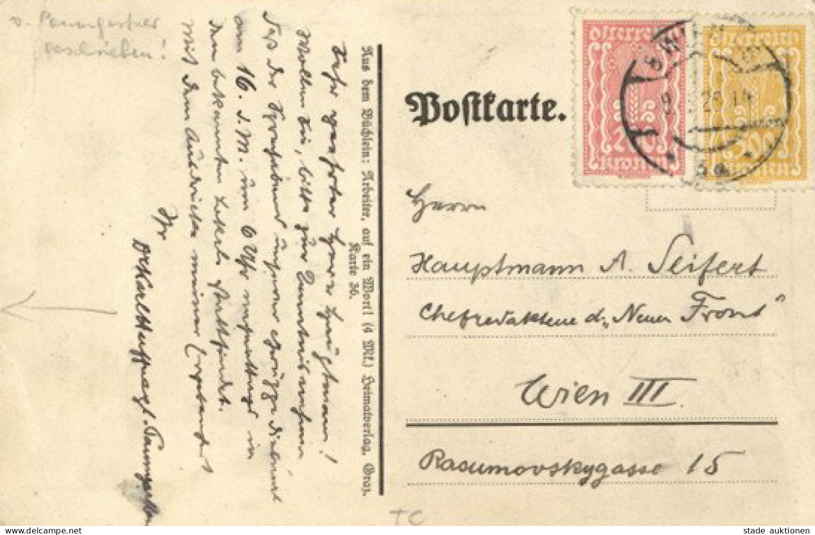 Judaika - ÖSTERREICH - Der KAMPF Mit Dem KAPITALISMUS Prop-Ak Nr. 36 Aus Dem Arbeiterbuch Graz - AUTOGRAPH Vom Karten-Kü - Judaisme