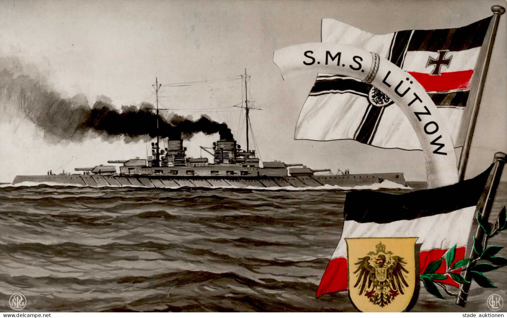 Schiff Kreuzer WK I Flaggenkarte (Lemke Serie 1241) S.M.S. Lützow I-II Bateaux Bateaux - Weltkrieg 1914-18