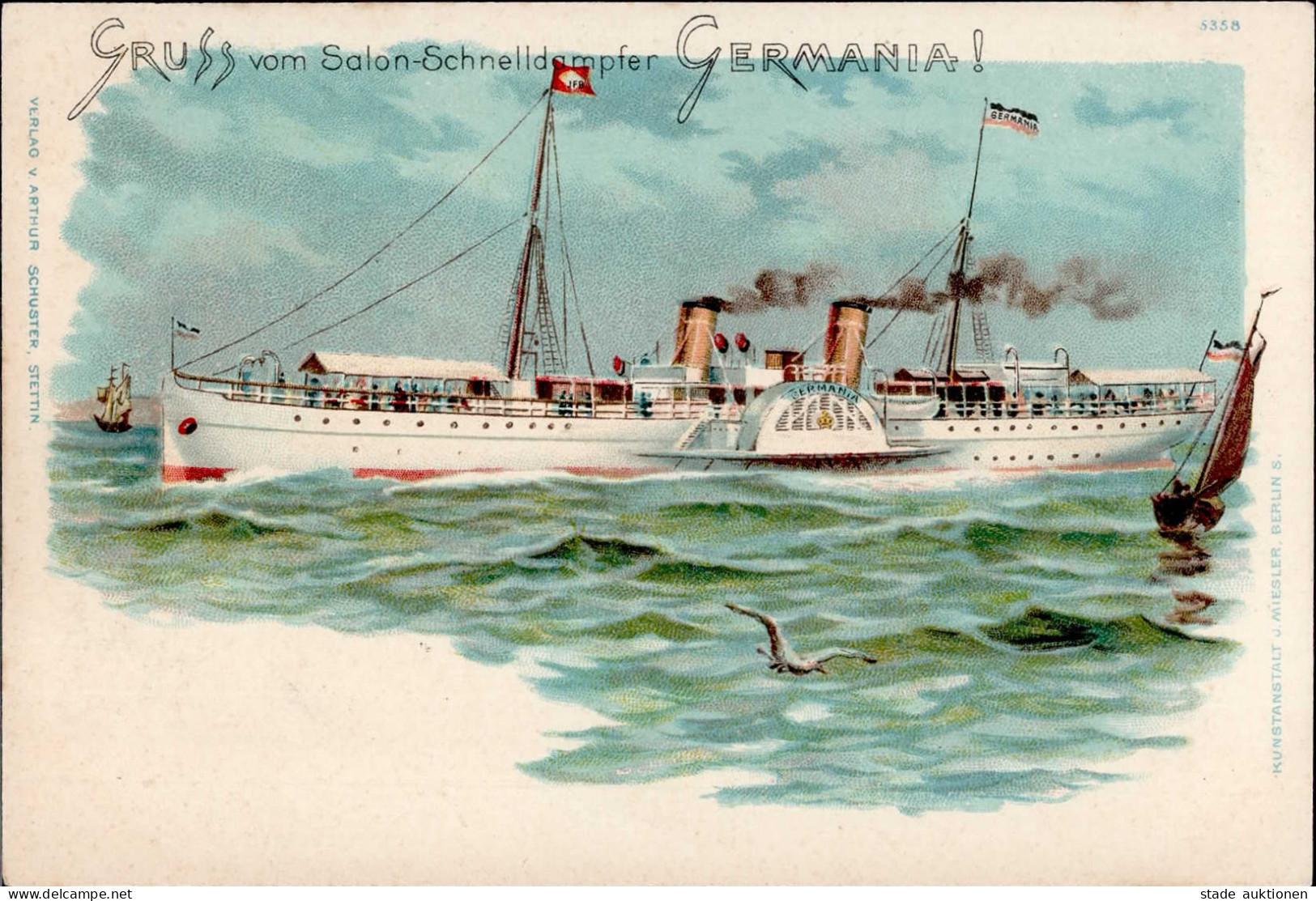 Schiff Dampfschiff Germania I-II Bateaux Bateaux - Weltkrieg 1914-18