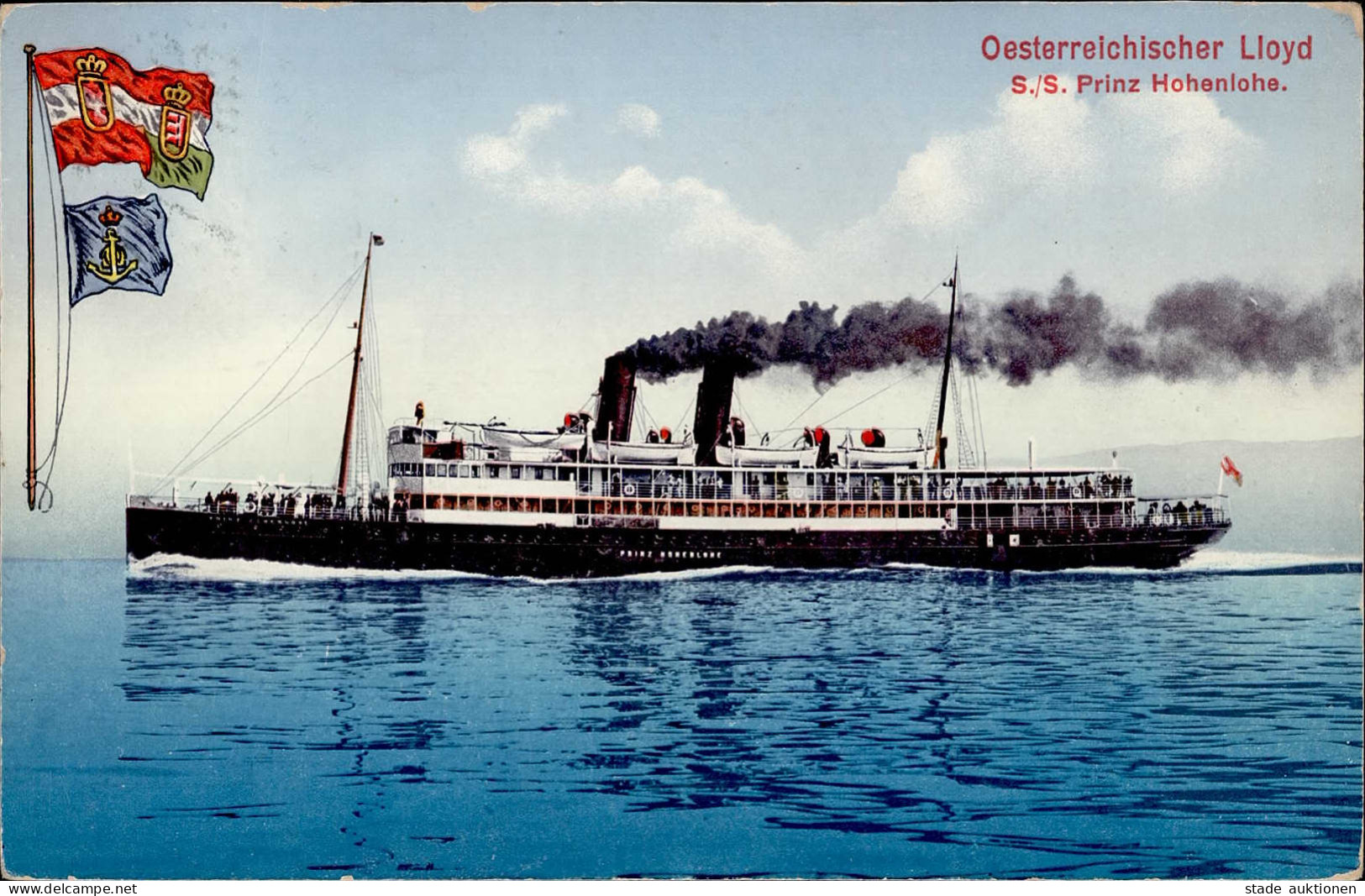 Schiff Dampfer Östreichischer Lloyd S.S. Prinz Hohenlohe I-II Bateaux Bateaux - Weltkrieg 1914-18