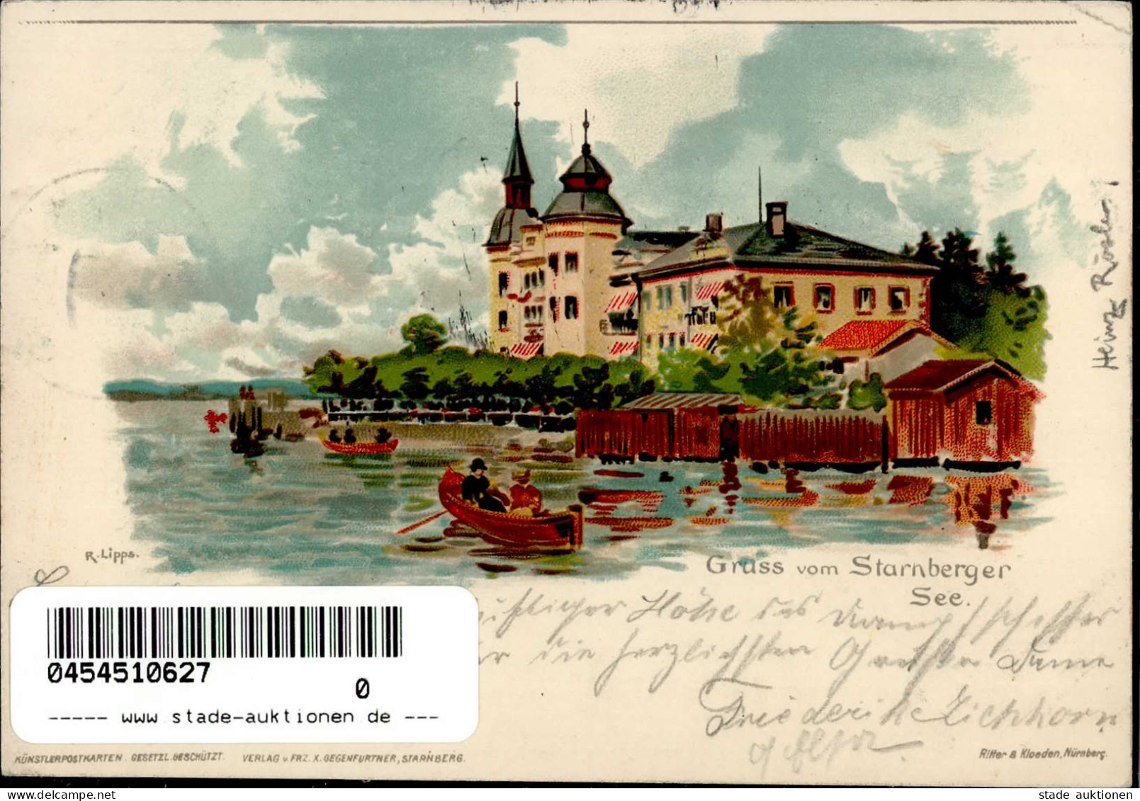 STARNBERG DAMPFSCHIFFS-POST C III 15.6.1900 - Auf Starnberger-See-Ak I - Guerra 1914-18