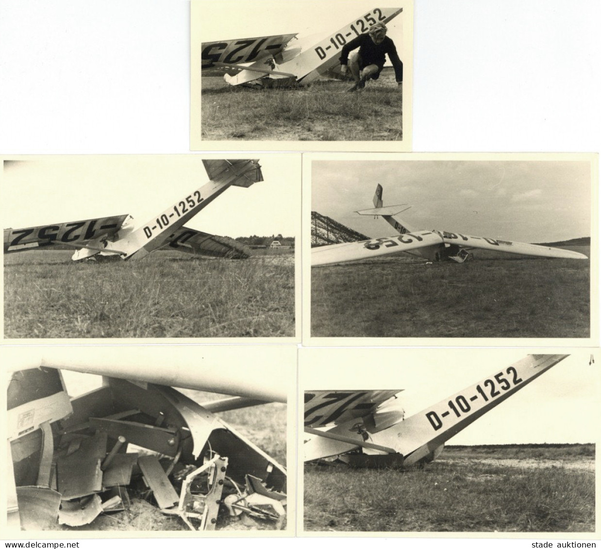 Segelflugplatz Borkenberge Lot Mit 4 Foto-AK Und Einem Foto Von Der Bruchlandung Eines NSFK-Segelfliegers I-II - Weltkrieg 1914-18