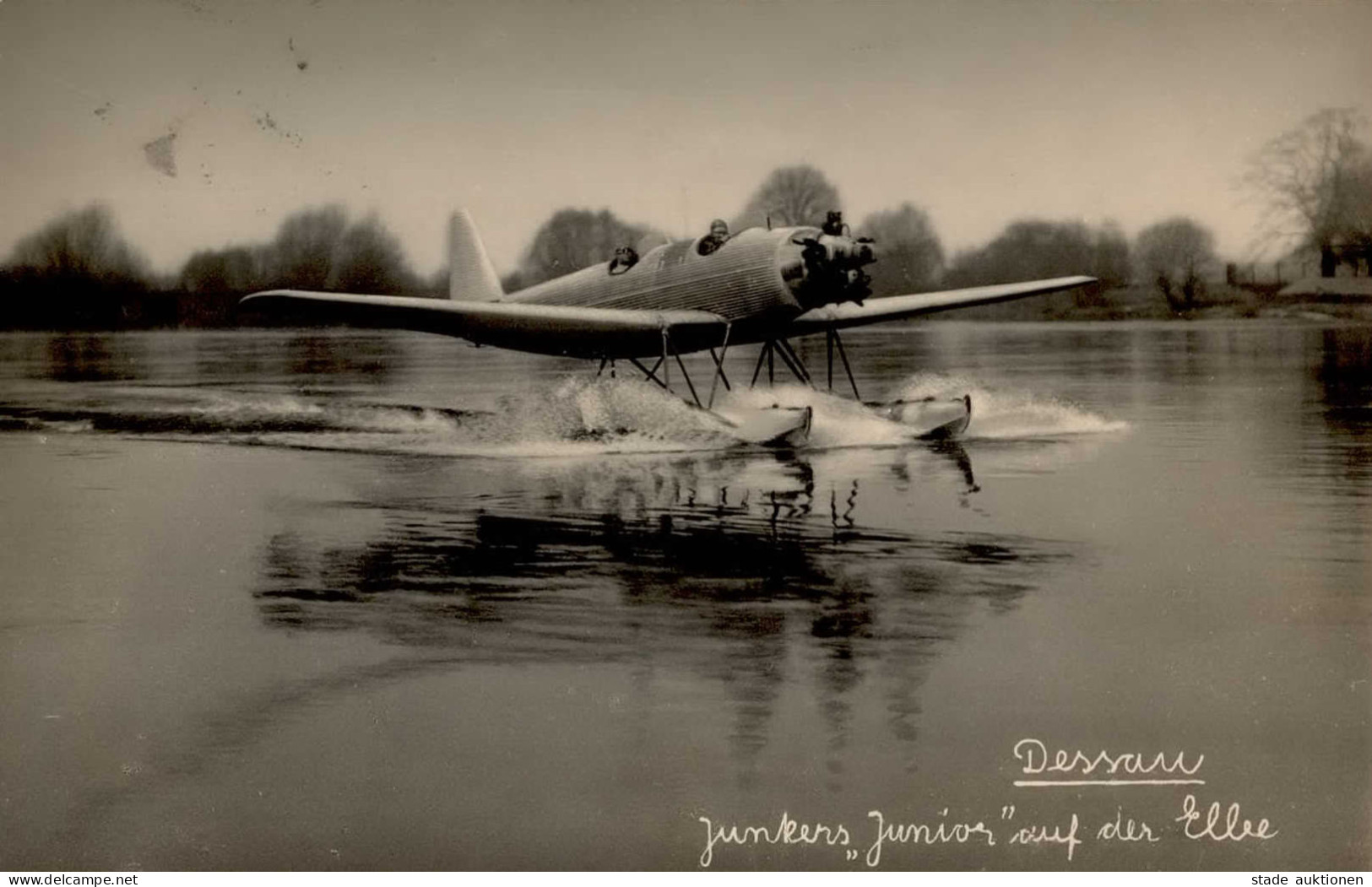 Flugzeug Junkers Dessau Junior Auf Der Elbe I-II (fleckig) Aviation - Weltkrieg 1914-18