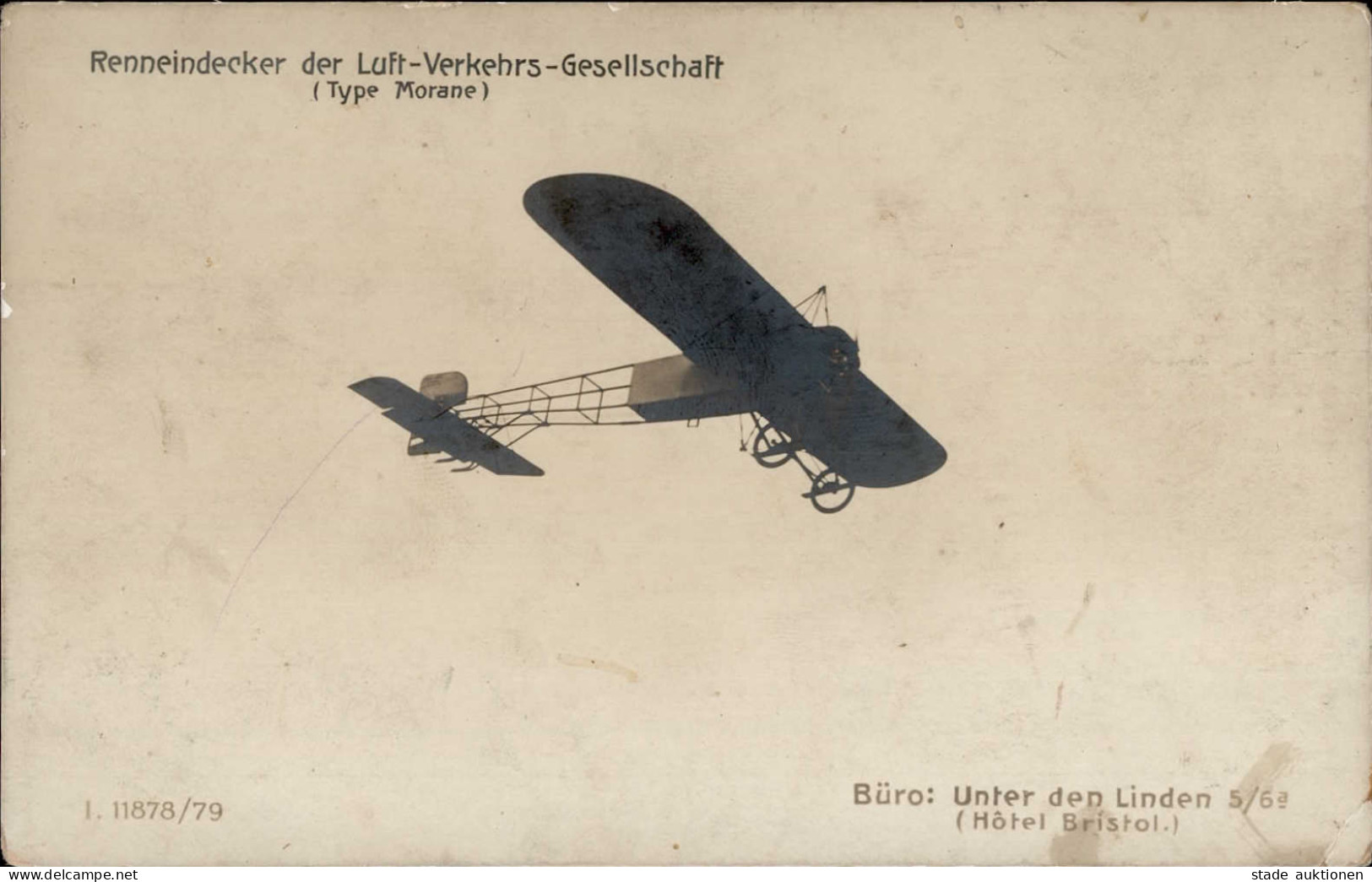 Flugzeug Renneindecker Type Morane II (Ecke Abgestossen , Fleckig) Aviation - Guerre 1914-18