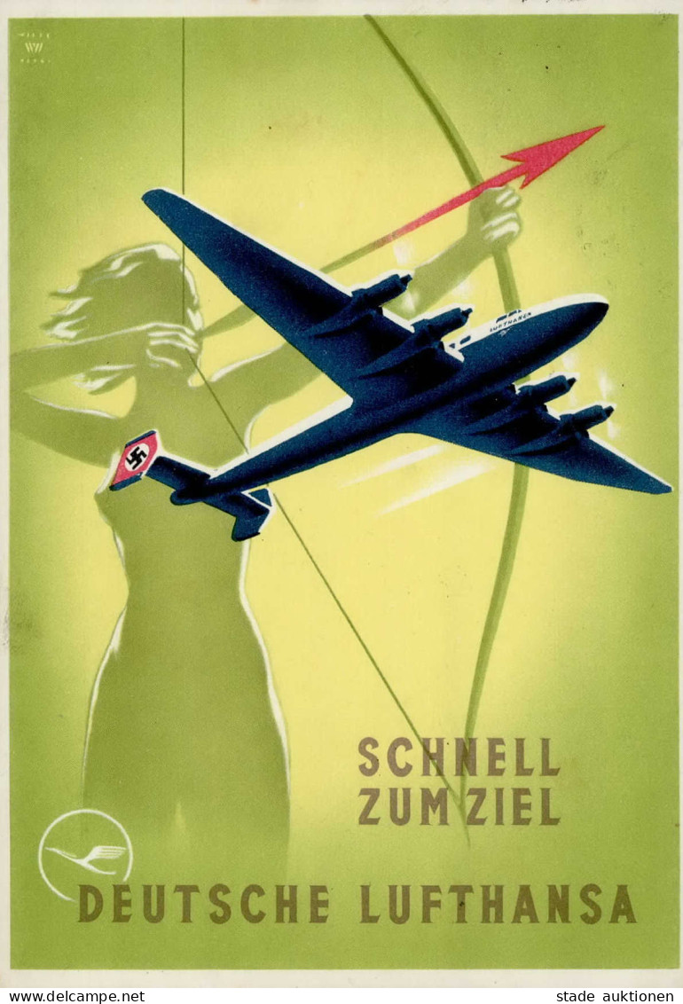 DEUTSCHE LUFTHANSA-Werbekarte - SCHNELL Zum ZIEL 1939 I-II - Guerra 1914-18