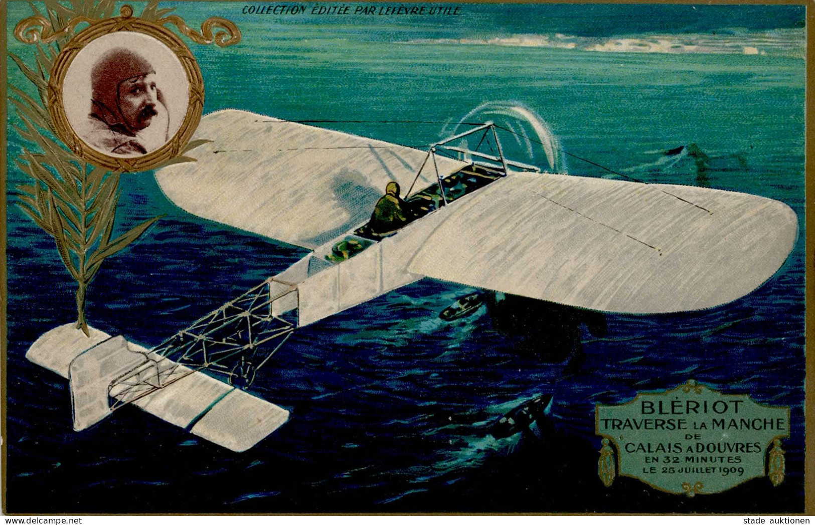 Flugwesen Pioniere Bleriot Prägekarte I-II Aviation - Guerre 1914-18