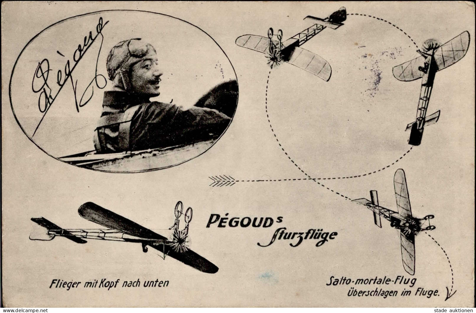 Flugwesen Pioniere Pegoud Sturtzflüge I-II Aviation - Weltkrieg 1914-18