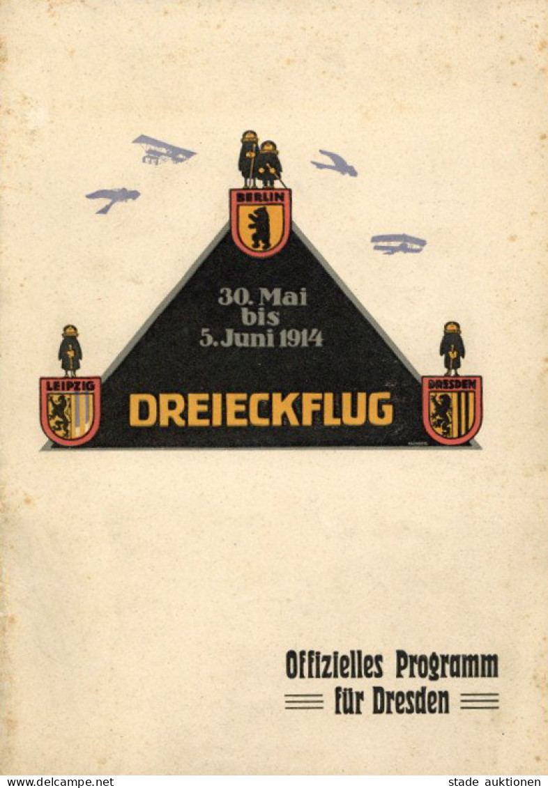 Buch Luftfahrt Offizielles Programm Vom Dreieckflug Berlin-Leipzig-Dresden Vom 30.5. - 5.6.1914 II - Weltkrieg 1914-18