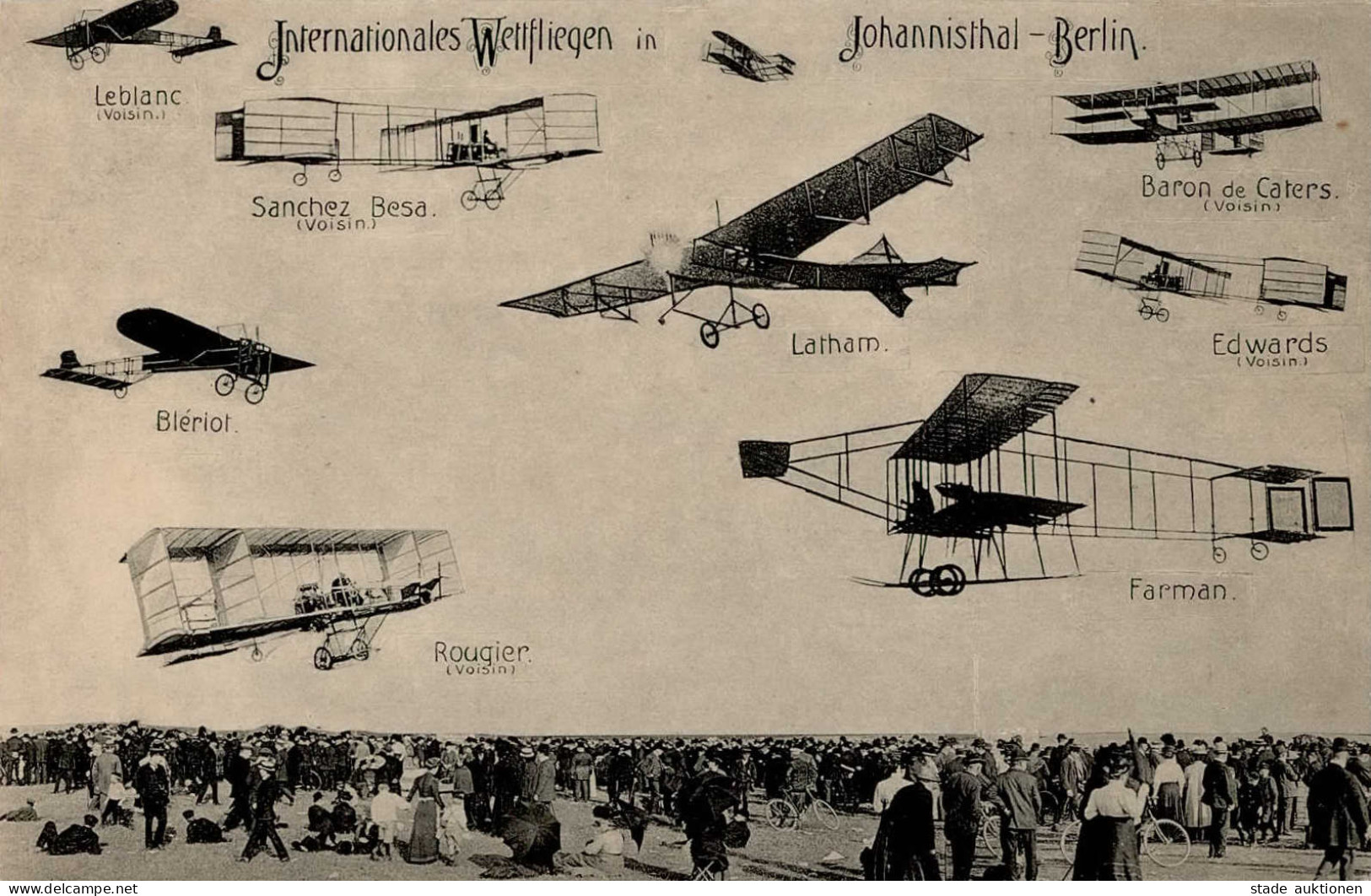Flugereignis Johannisthal-Berlin Internationales Wettfliegen I-II Aviation - Weltkrieg 1914-18