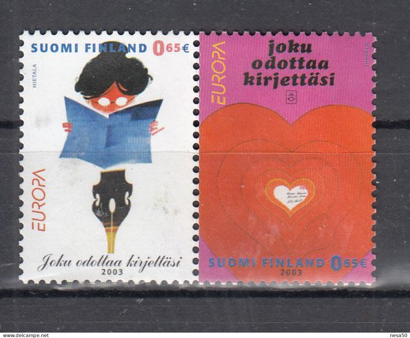 Finland 2003 Mi Nr 1655 + 1656, Europa , Brief - Gebraucht