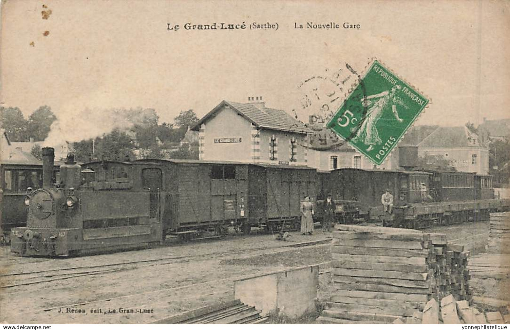 72 - SARTHE - LE GRAND LUCÉ - La Nouvelle Gare - Superbe Plan Animé Et Train à Vapeur - 10448 - Le Grand Luce