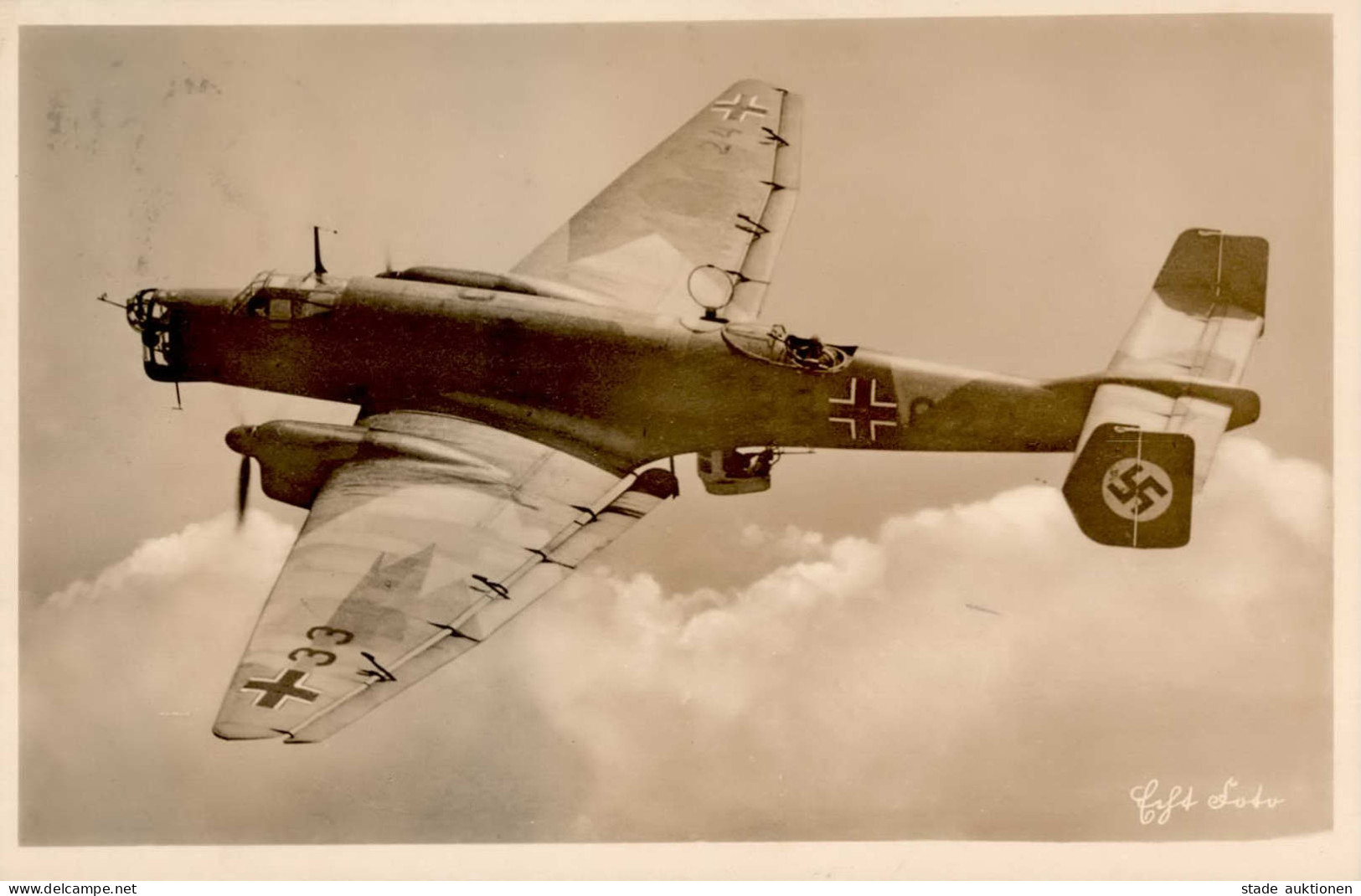 Flugzeug WK II Junkers Ju 86 K Foto-AK I-II Aviation - Weltkrieg 1914-18