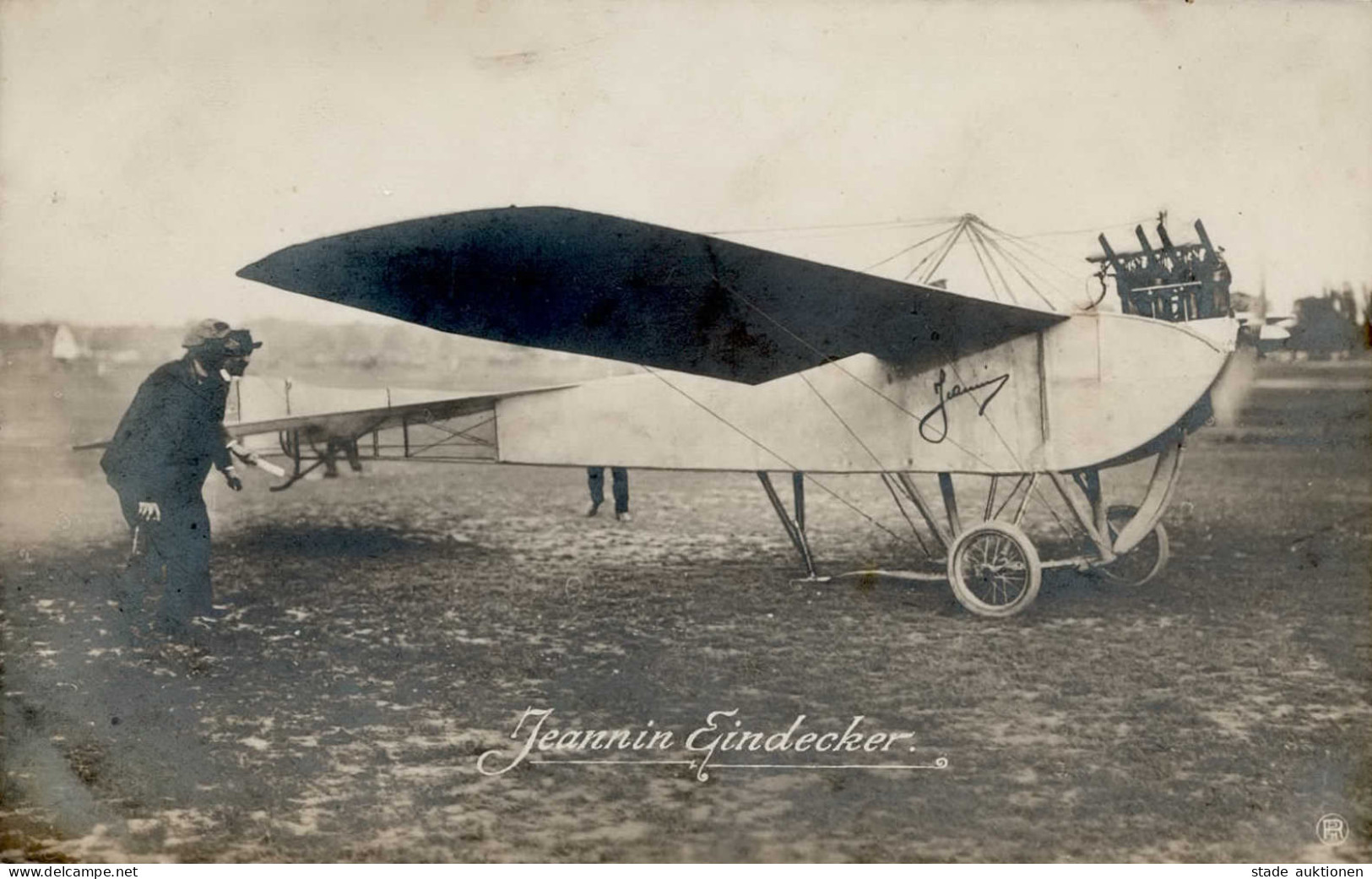 Flugzeug WK I Jeannin Eindecker Foto-AK I-II (fleckig) Aviation - Weltkrieg 1914-18