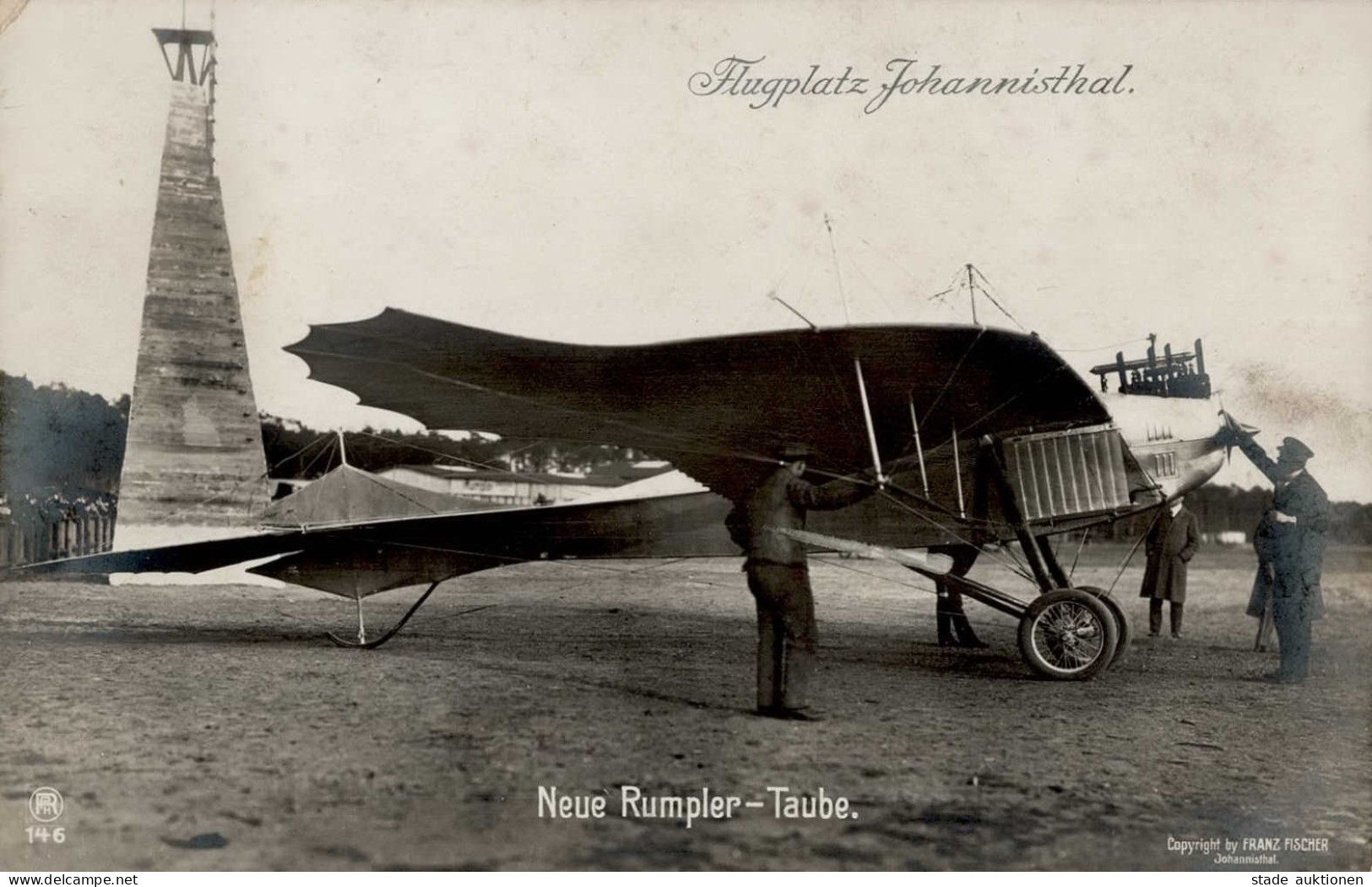 Flugzeug WK I Johannisthal Neue Rumpler-Taube Foto-AK I-II (Ecke Abgestossen) Aviation - Guerra 1914-18