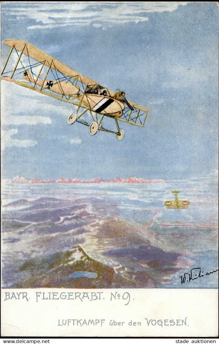 Flugzeug WK I Bay. Fliegerabt. No. 9 Sign. I-II Aviation - Guerra 1914-18