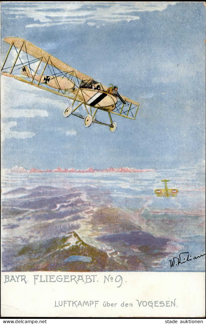 Flugzeug WK I Bay. Fliegerabt. No. 9 Sign. I-II Aviation - Guerre 1914-18