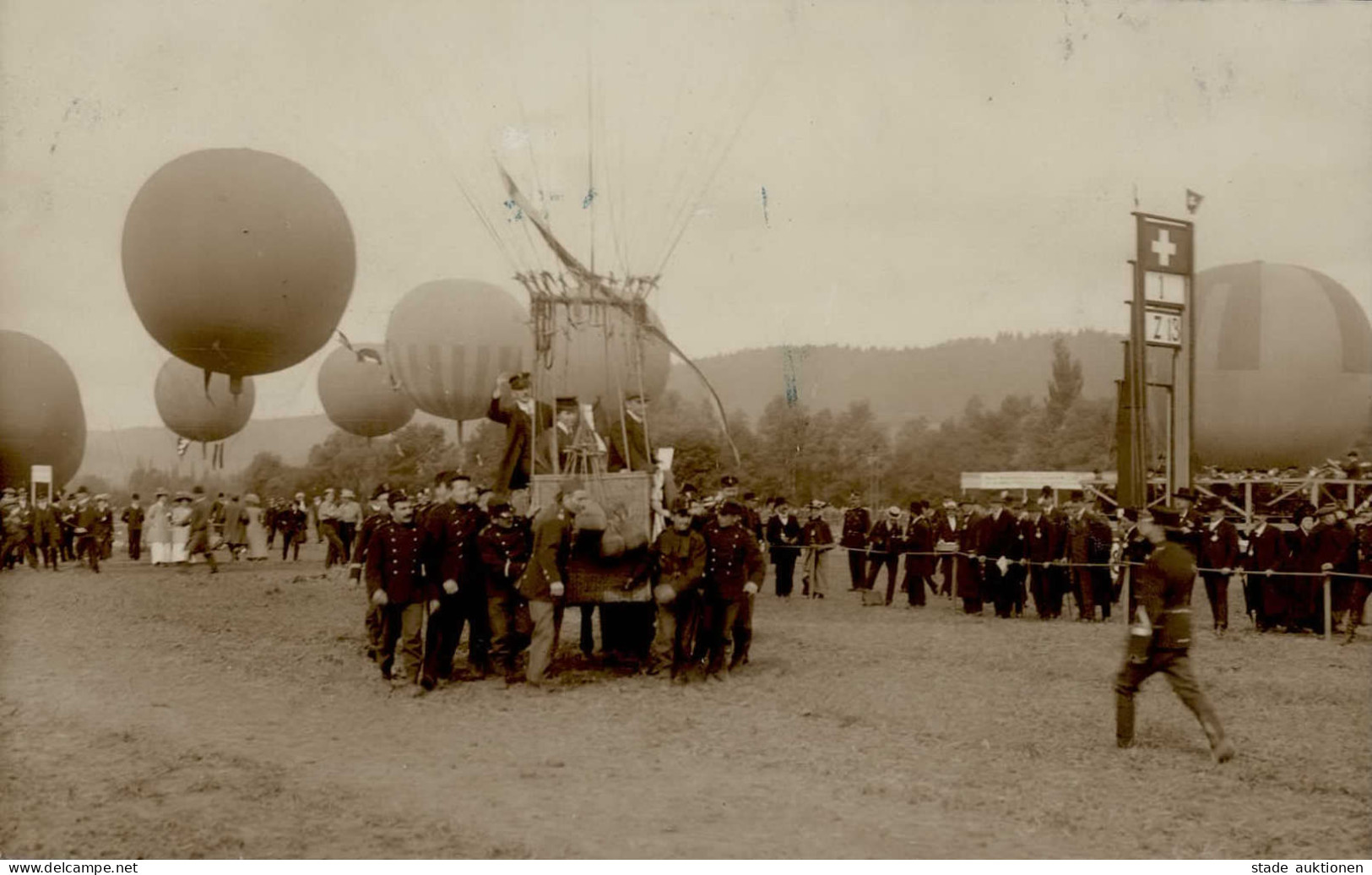 Ballons Gordon Bennett-Wettfliegen Zürich 1909 II (kl. Oberflächenschaden) - Weltkrieg 1914-18