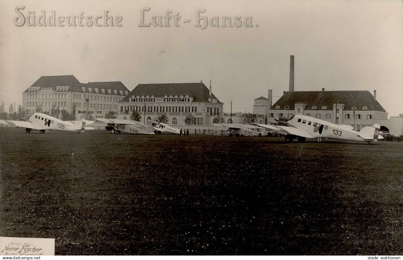 München-Oberwiesenfeld Süddeutsche Luft-Hansa Fotograf Heinrich Fischer I-II - Weltkrieg 1914-18