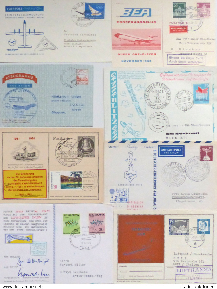 Luftpost Thematische Sammlung Im Album Ca. 90 Belegen, Dabei Viel Luftpost, Erstflug, Etc. - Dirigeables