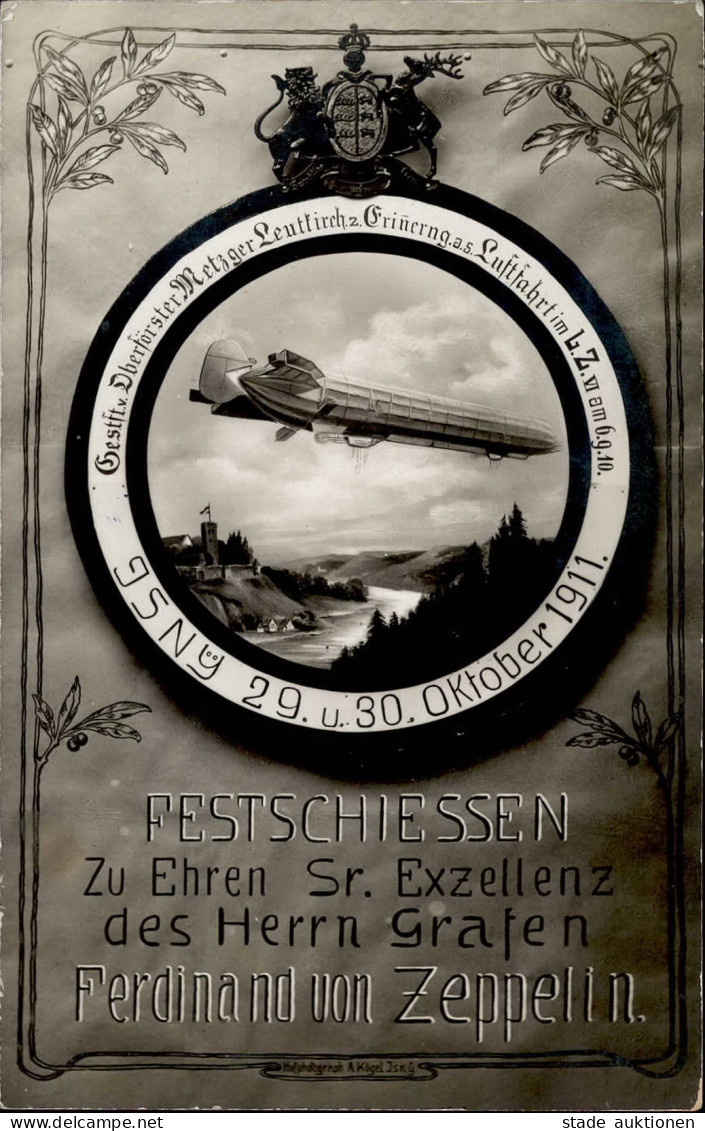 Zeppelin Isny Festschiessen Zu Ehren Des Grafen Ferdinand Von Zeppelin 1911I-II Dirigeable - Dirigeables