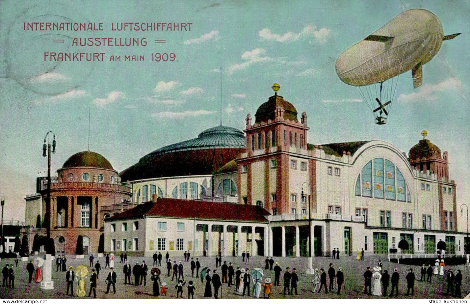 ILA 1909 Luftschiff Offizielle Postkarte Nr. 5 II (Eckbug, Etwas Fleckig) - Zeppeline