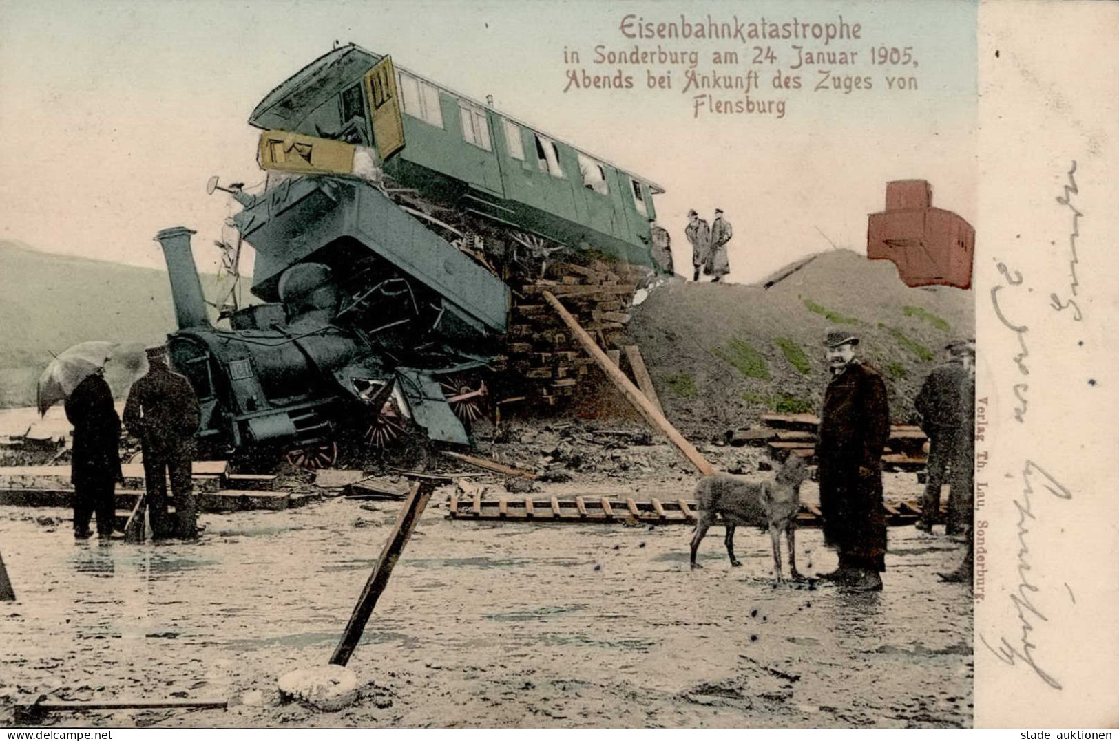 SONDERBURG - EISENBAHNKATASTROPHE In Sonderburg 24.1.1905 Abends Bei Ankunft Des Zuges Von Flensburg I - Eisenbahnen