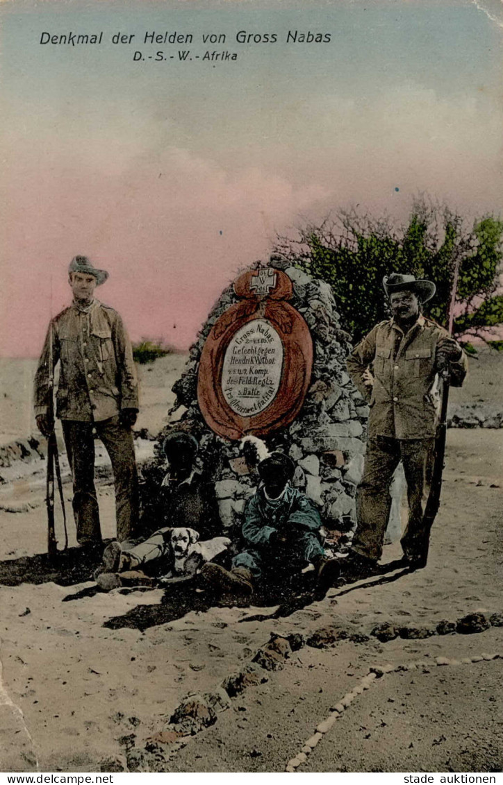 Kolonien Deutsch-Südwestafrika Denkmal Der Helden Von Gross Nabas II (Marke Entfernt,Eckbug) Colonies - Ehemalige Dt. Kolonien