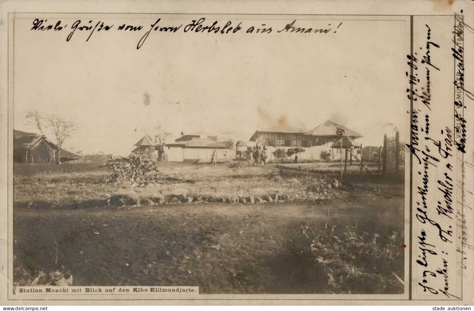 Kolonien Deutsch-Ostafrika Station Moschi Stempel Tanga 29.7.02 Nach Gernrode Marke Entfernt II (Eckbüge) Colonies - Ehemalige Dt. Kolonien