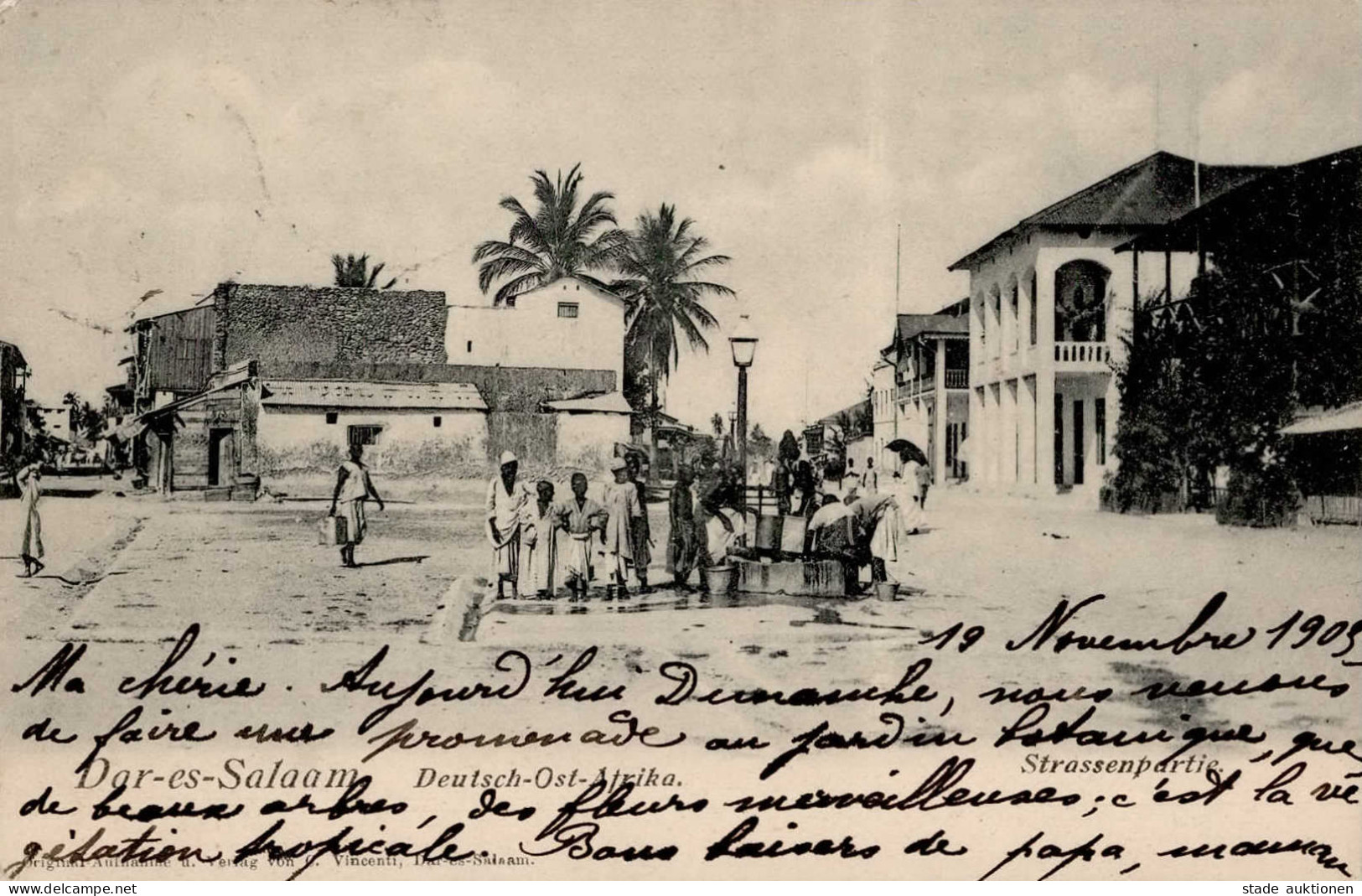 Kolonien Deutsch-Ostafrika Dar-es-Salaam Strassenpartie 1903 I-II (Marke Entfernt) Colonies - Ehemalige Dt. Kolonien