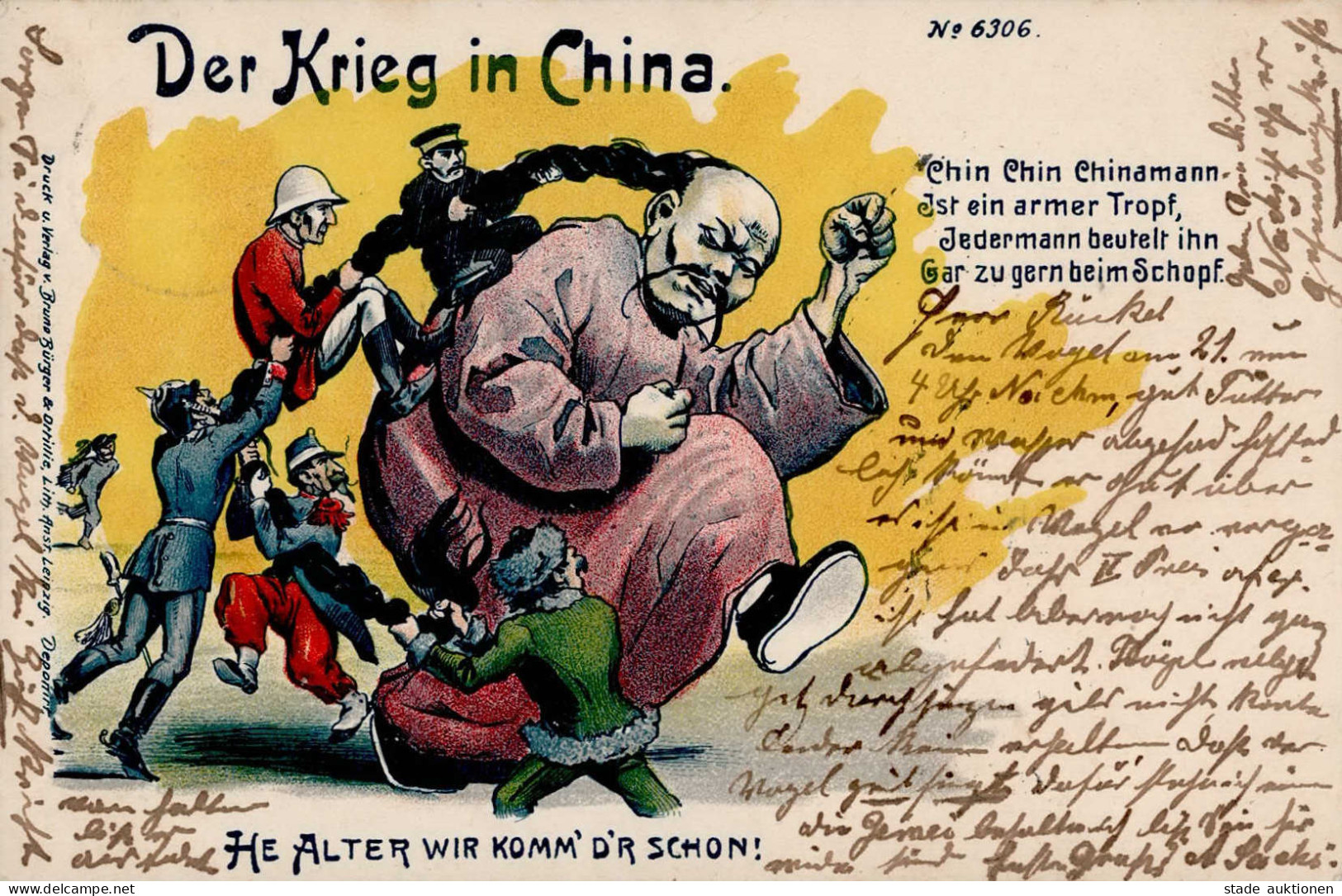 Der Krieg In China Spottkarte Farblithographie 1900 I-II - Ehemalige Dt. Kolonien