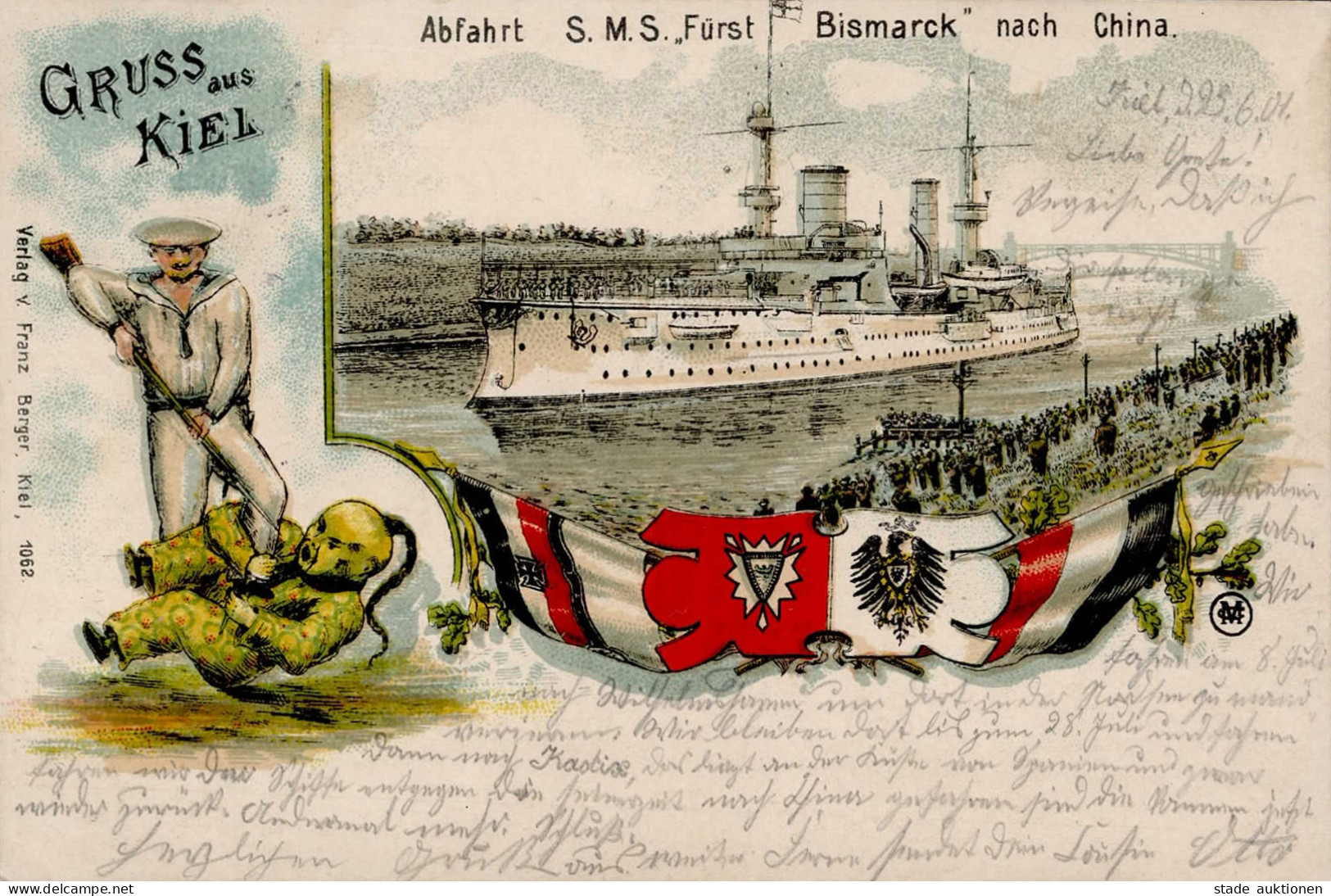 Deutsche Kolonien CHINA - KIEL Abfahrt SMS FÜRST BISMARCK Nach CHINA 1901 I Colonies - Ehemalige Dt. Kolonien