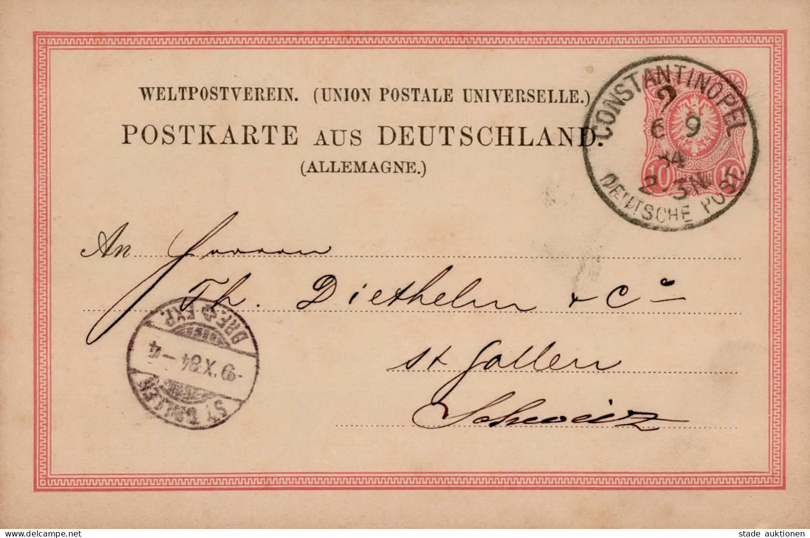 Deutsche Post Türkei Constantinopel Auf Pfennig-GS 1884 I-II - Ehemalige Dt. Kolonien