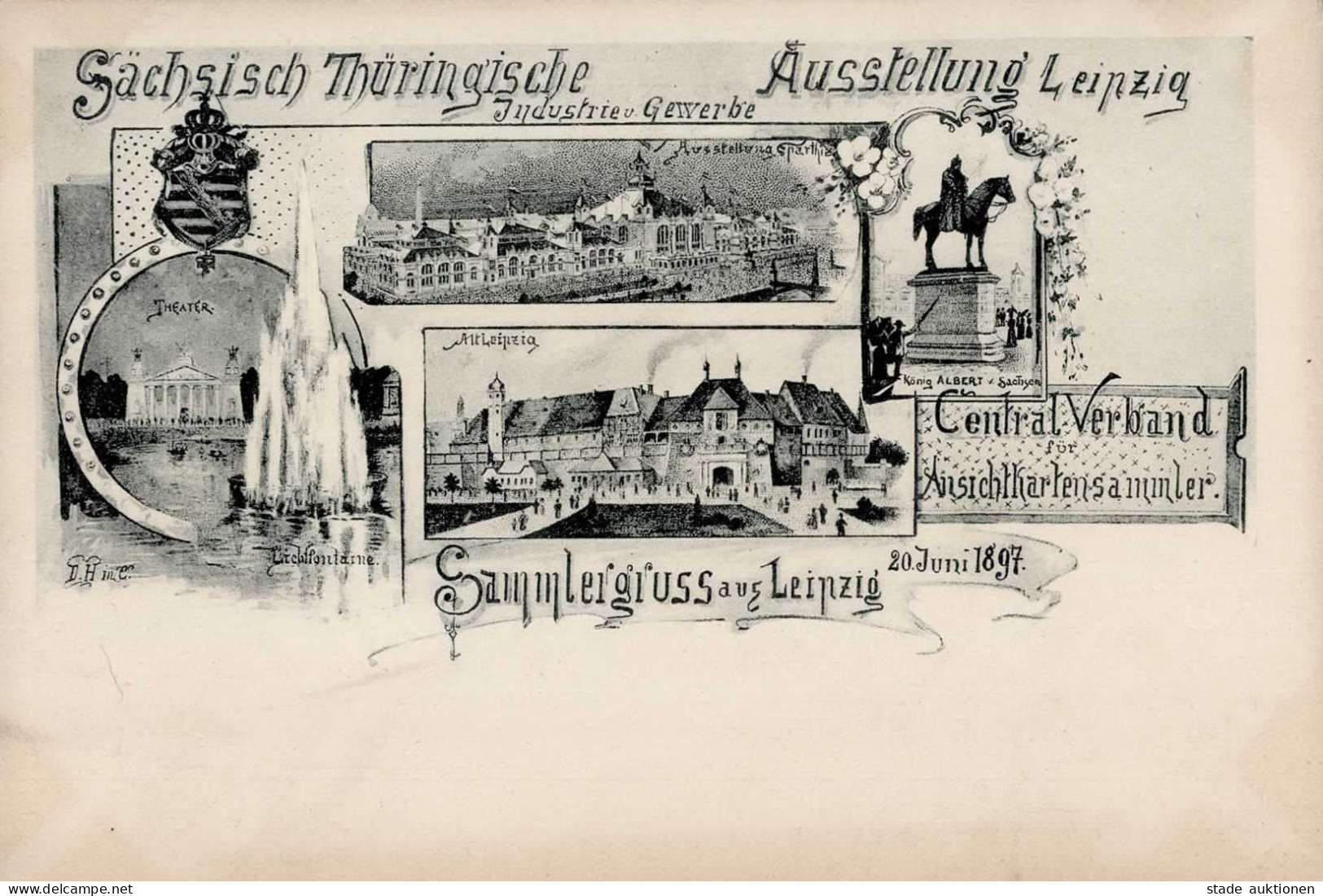 AK-GESCHICHTE - CENTRALVERBAND Für ANSICHTSKARTENSAMMLER Sammlergruß Aus Leipzig - Auf Ak D. AUSSTELLUNG 1897 I-II - Autres & Non Classés