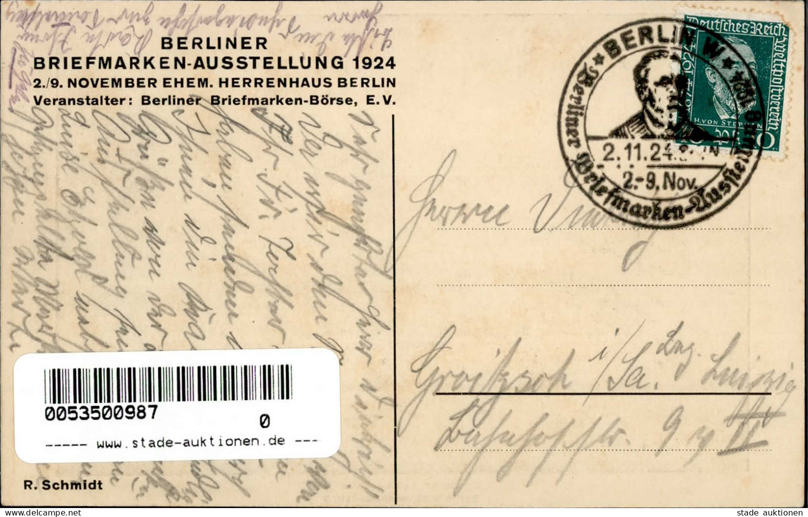 Briefmarken-Ausstellung Berlin 1924 Mit So-Stempel I-II Expo - Otros & Sin Clasificación