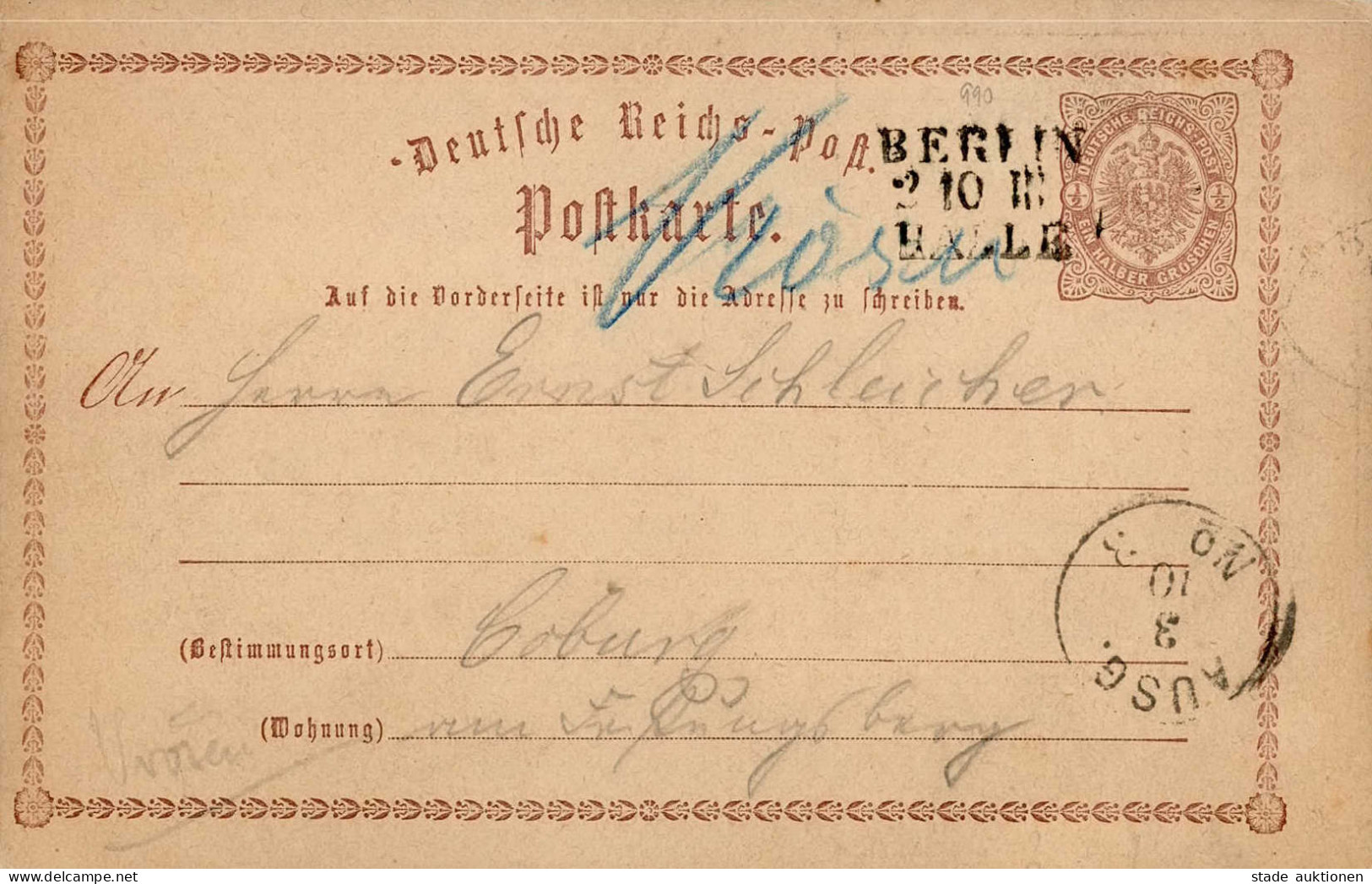 Vorläufer 1874 GSK PP2 E1 Rudelsburg Wirt Samiel. Die Berühmte Karte. 2.10.1874 Mit Bahnpost Berlin-Halle Nach Coburg I- - Geschichte