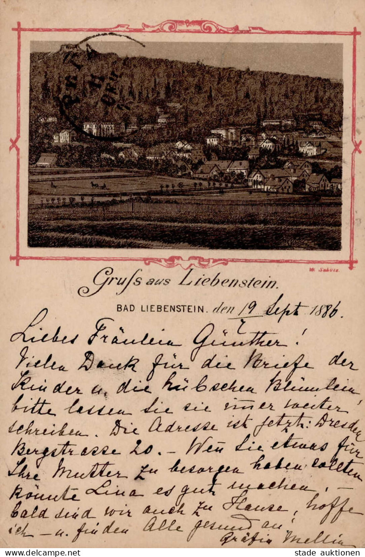 Vorläufer 1886 Bad Liebenstein 20.9.1886 Nach Livland / Lettland Mit Ankunftsstempel II (Eckknick) - Geschichte