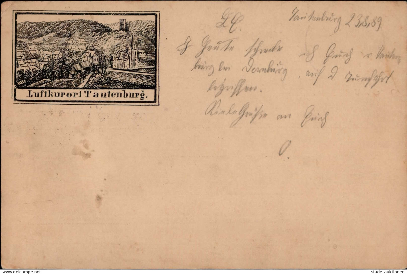 Vorläufer 1889 GSK PP6 F142 Tautenburg 23.8.1889 Von Dornburg Nach Friedburg Mit Ankunftsstempel I-II - History