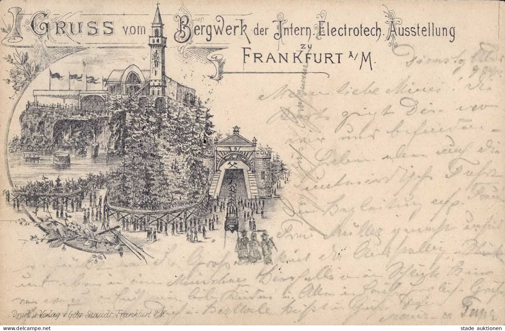 Vorläufer 1891 FRANKFURT/Main - Gruss Vom BERGWERK Der INT. ELECTROTECHNISCHEN AUSSTELLUNG FRANKFURT/Main 1891 Seltene K - History